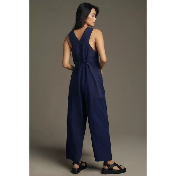 Daily Practice by Anthropologie Zip-Front Jumpsuit Wide Leg Cotton XL NEW 282746 - Picture 4 of 11